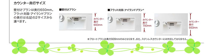 カウンター奥行サイズ
