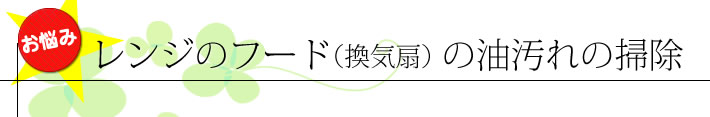 レンジのフード(換気扇)の油汚れの掃除