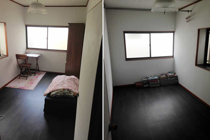 戸建て　大阪府茨木市Ａ様邸　洋室　床と壁　貼替リフォーム例